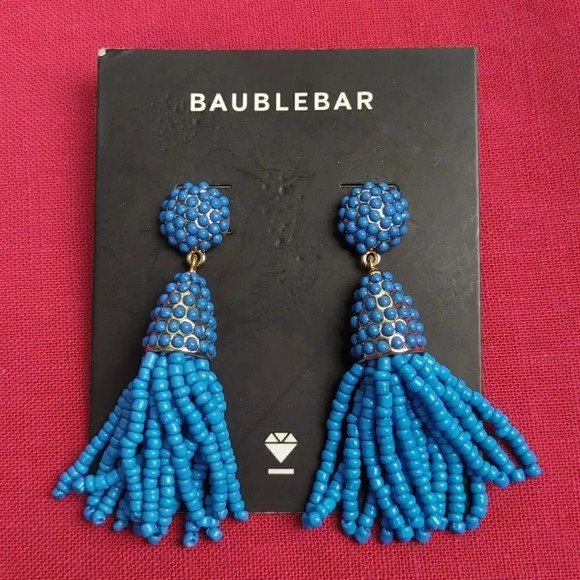 For Kitty Rescue! Blue Bead Earrings - Picture 1 of 3